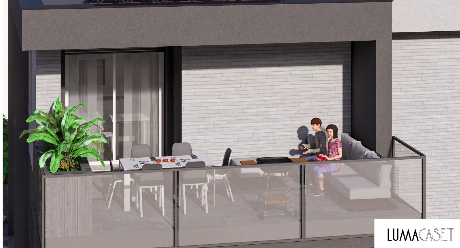 Appartamento con camera da letto e balcone
