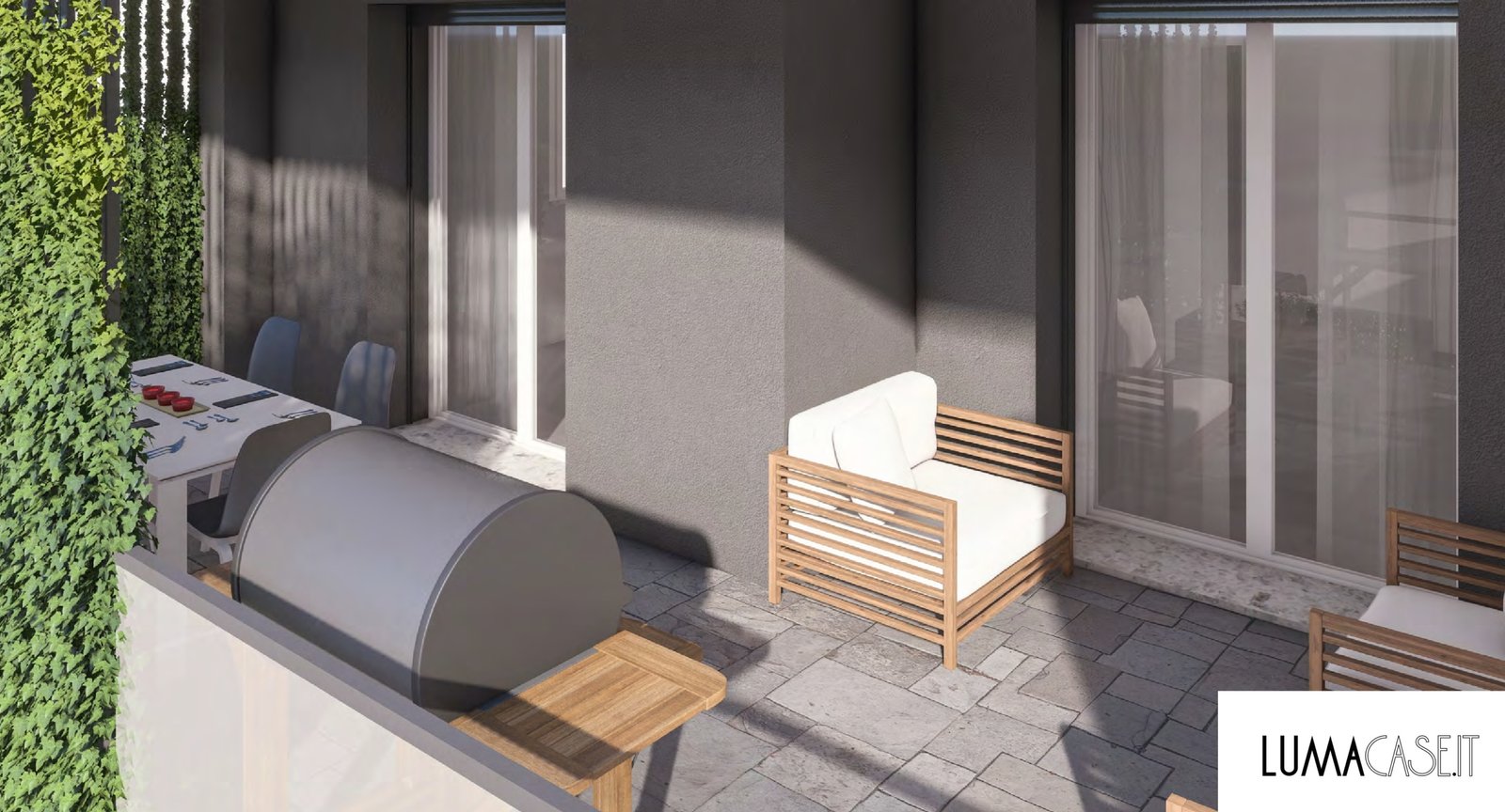 Appartamento con camera da letto e balcone